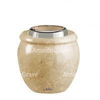 Base for grave lamp Amphòra 10cm - 4in In Trani marble, with steel ferrule