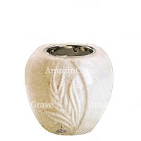 Base per lampada votiva Spiga 10cm In marmo di Trani, con ghiera a incasso nichelata
