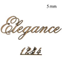 Letras y números Elegance, en varios tamaños Pieza única recortada de bronce 5mm