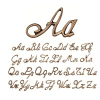 Paquet de 25 lettres Italique Elegant, 3cm Individuel lettrage en bronze