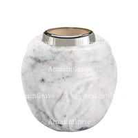 Base per lampada votiva Calla 10cm In marmo di Carrara, con ghiera in acciaio