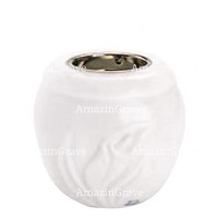 Base de lámpara votiva Calla 10cm En marmol Sivec, con casquillo niquelado empotrado