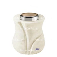Base for grave lamp Charme 10cm - 4in In Pure white marble, with steel ferrule