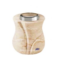 Base for grave lamp Charme 10cm - 4in In Botticino marble, with steel ferrule