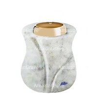 Basis von grablampe Charme 10cm Carrara Marmor, mit goldfarben stahl ring