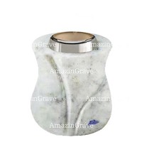 Base for grave lamp Charme 10cm - 4in In Carrara marble, with steel ferrule