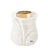 Base for grave lamp Charme 10cm - 4in In Sivec marble, with golden steel ferrule