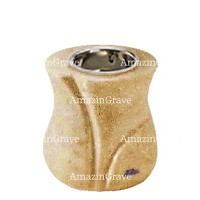 Base for grave lamp Charme 10cm - 4in In Trani marble, with recessed nickel plated ferrule