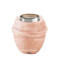 Base for grave lamp Chordé 10cm - 4in In Rosa Bellissimo marble, with steel ferrule