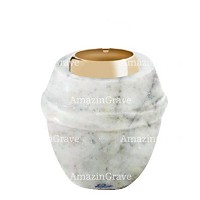 Basis von grablampe Chordé 10cm Carrara Marmor, mit goldfarben stahl ring