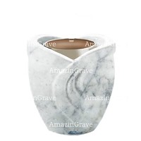 Basis von grablampe Gres 10cm Carrara Marmor, mit stahl ring