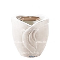 Base per lampada votiva Gres 10cm In marmo Sivec, con ghiera in acciaio