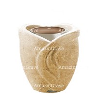 Base pour lampe funéraire Gres 10cm En marbre Trani, avec griffe acier