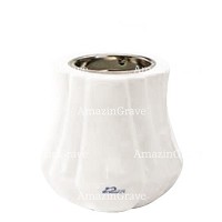 Base for grave lamp Leggiadra 10cm - 4in In Sivec marble, with recessed nickel plated ferrule