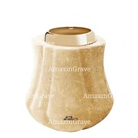 Base for grave lamp Leggiadra 10cm - 4in In Trani marble, with golden steel ferrule