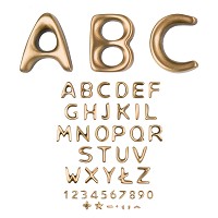 Paquete de 25 letras y números Passion, en varios tamaños Caracteres individuales en bronce