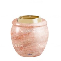 Base pour lampe funéraire Amphòra 10cm En marbre Rose Portugal, avec griffe acier doré