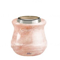 Base for grave lamp Calyx 10cm - 4in In Pink Portugal marble, with steel ferrule