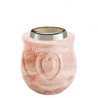 Base de lámpara votiva Cuore 10cm En marmol Rosa Portugal, con casquillo de acero