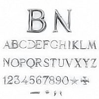 Letters and numbers Roman, in various sizes Individual steel lettering