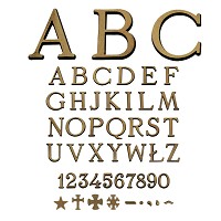 Lettere e numeri Romano patinato, in varie misure Caratteri singoli in bronzo