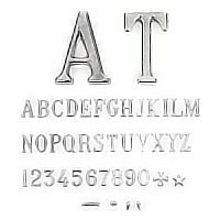 Paquete de 25 letras y números Romano estrecho, en varios tamaños Caracteres individuales en acero
