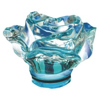 Sky blue crystal Rose 10cm - 3,9in Decorative flameshade for lamps