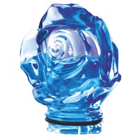 Rosa delante de crystal azul claro 9,5cm Decoración para lámparas funerarias