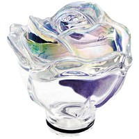 Iridescent crystal Ground rose 13cm - 5,1in Decorative flameshade for lamps
