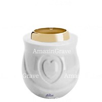 Basis von grablampe Cuore 10cm Sivec Marmor, mit goldfarben stahl ring