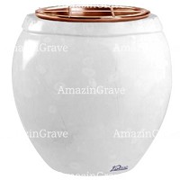 Flowers pot Amphòra 19cm - 7,5in In Sivec marble, copper inner