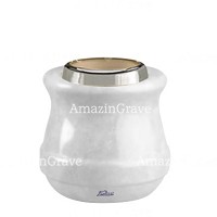 Base de lámpara votiva Calyx 10cm En marmol Sivec, con casquillo de acero