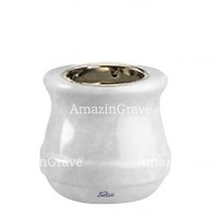 Base pour lampe funéraire Calyx 10cm En marbre Sivec, avec griffe nickel à encastré