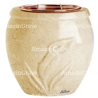 Flowers pot Calla 19cm - 7,5in In Trani marble, copper inner