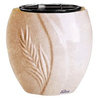 Flowers pot Spiga 19cm - 7,5in In Travertino marble, plastic inner