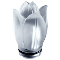 Tulipano in cristallo satinato 10,5cm Fiamma decorativa per lampade