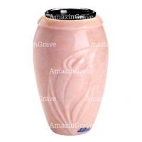 Flower vase Calla 20cm - 8in In Rosa Bellissimo marble, plastic inner