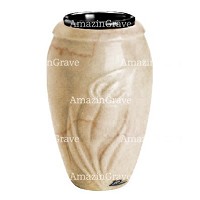 Vase à fleurs Calla 20cm En marbre Botticino, intérieur en plastique