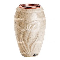 Flower vase Calla 20cm - 8in In Calizia marble, copper inner