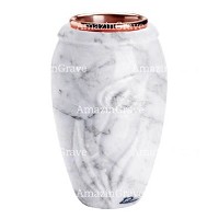 Flower vase Calla 20cm - 8in In Carrara marble, copper inner