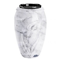 Vase à fleurs Calla 20cm En marbre Carrara, intérieur en plastique