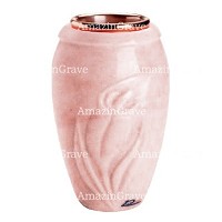Flower vase Calla 20cm - 8in In Pink Portugal marble, copper inner