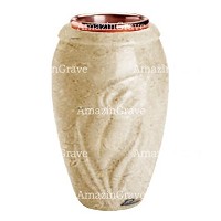 Vase à fleurs Calla 20cm En marbre Trani, intérieur cuivre