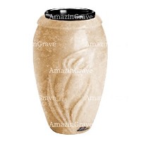 Vase à fleurs Calla 20cm En marbre Travertino, intérieur en plastique