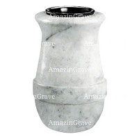 Vaso portafiori Calyx 20cm In marmo di Carrara, interno in plastica