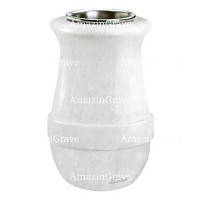 Vase à fleurs Calyx 20cm En marbre Sivec, intérieur acier