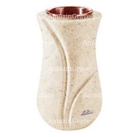 Flower vase Charme 20cm - 8in In Calizia marble, copper inner