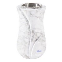 Flower vase Charme 20cm - 8in In Carrara marble, steel inner