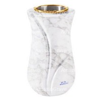 Flower vase Charme 20cm - 8in In Carrara marble, golden steel inner