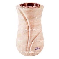 Vaso portafiori Charme 20cm In marmo Rosa Portogallo, interno in rame